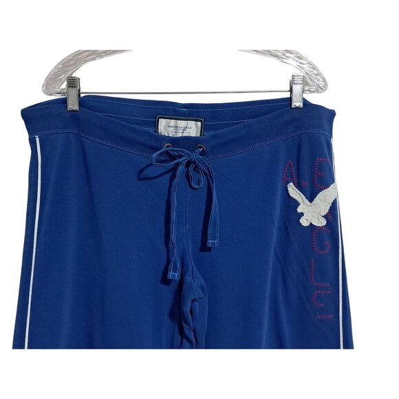 American Eagle AEO Logo Pants Womens Size L Blue Athletic Lounge Sporty Pants - Picture 5 of 11